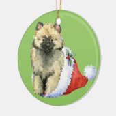 Happy Howliday Keeshond Keramisch Ornament (Links)