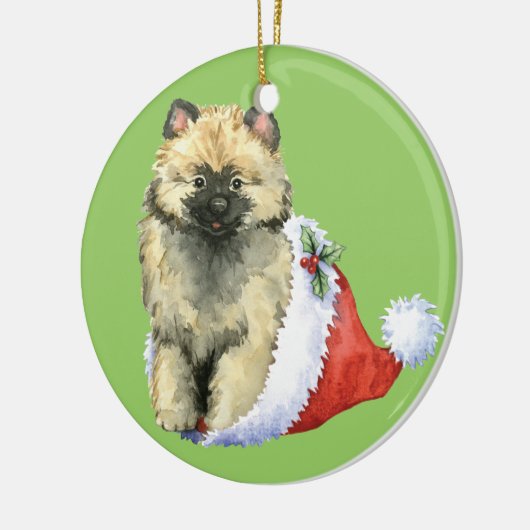 Happy Howliday Keeshond Keramisch Ornament (Links)