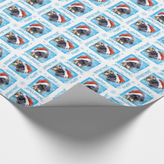 Happy Howliday Kerry Blue Terrier Cadeaupapier (Hoek)