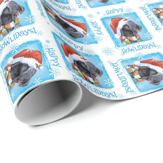 Happy Howliday Kerry Blue Terrier Cadeaupapier (Rol Hoek)