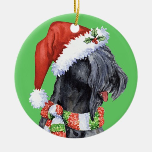Happy Howliday Kerry Blue Terrier Keramisch Ornament (Voorkant)