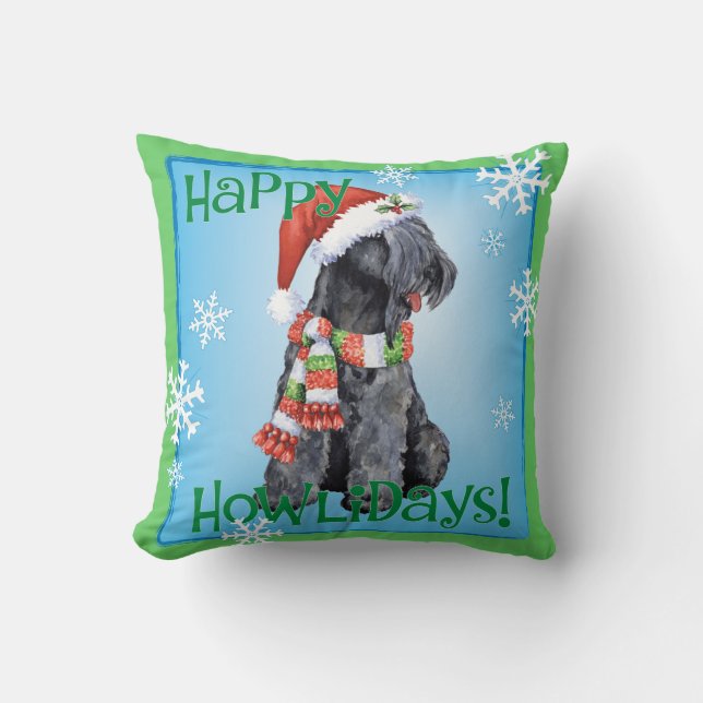 Happy Howliday Kerry Blue Terrier Kussen (Voorkant)