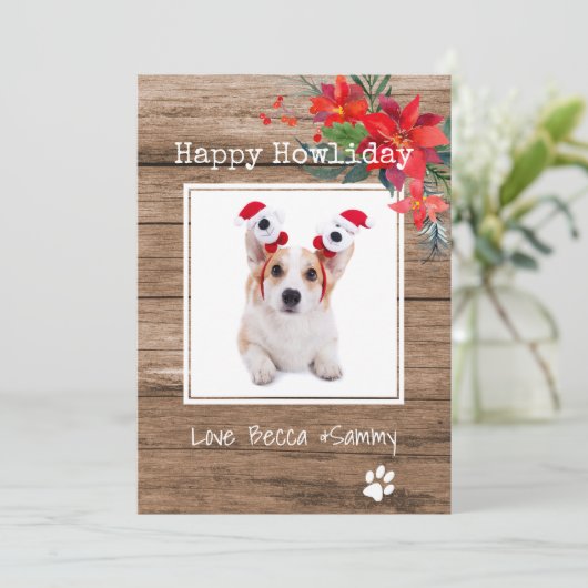 Happy Howliday-kerstkaart (Staand voorkant)