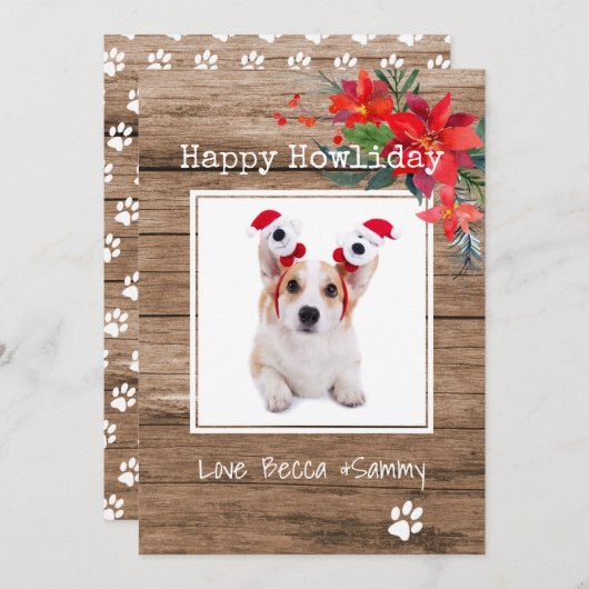 Happy Howliday-kerstkaart (Voorkant / Achterkant)