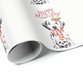 Happy Howliday kerstmis: dalmation pet Cadeaupapier (Rol Hoek)