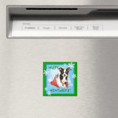 Happy Howliday Long Coat Chihuahua Magneet (Insitu (Vaatwasser))
