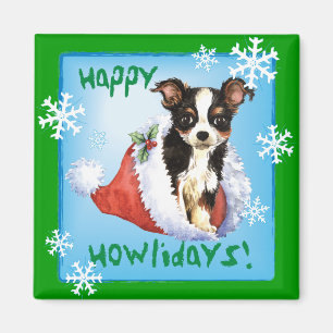 Happy Howliday Long Coat Chihuahua Magneet
