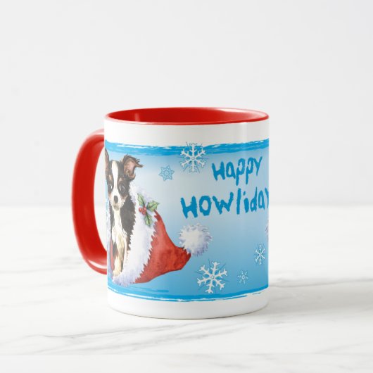 Happy Howliday Long Coat Chihuahua Mok (Voorkant links)