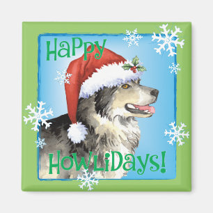 Happy Howliday Malemute Magneet