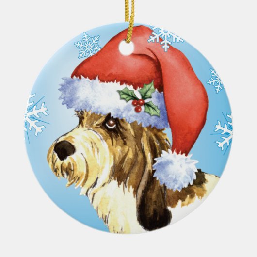 Happy Howliday PBGV Keramisch Ornament (Voorkant)