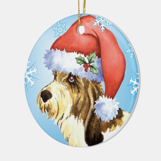 Happy Howliday PBGV Keramisch Ornament (Links)