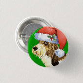 Happy Howliday PBGV Ronde Button 3,2 Cm (Voorkant /achterkant)