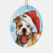 Happy Howliday Pit Bull Terrier Keramisch Ornament (Rechts)