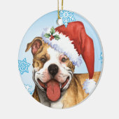 Happy Howliday Pit Bull Terrier Keramisch Ornament (Links)