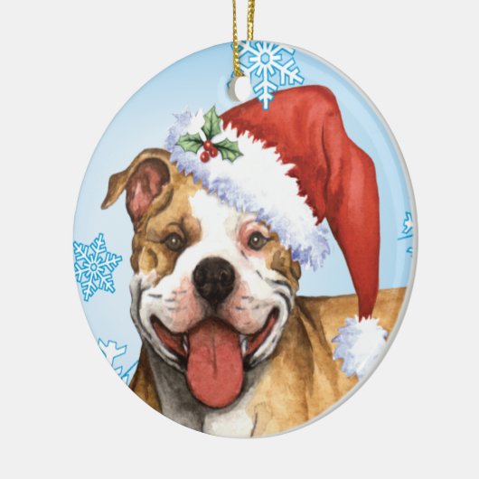 Happy Howliday Pit Bull Terrier Keramisch Ornament (Links)