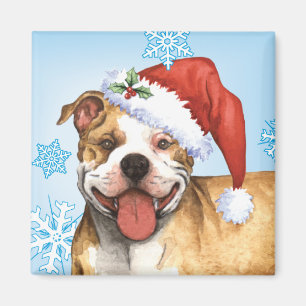 Happy Howliday Pit Bull Terrier Magneet