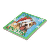 Happy Howliday Pit Bull Terrier Tegeltje (Zijkant)