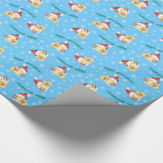 Happy Howliday Pomeranian Cadeaupapier (Hoek)