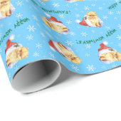 Happy Howliday Pomeranian Cadeaupapier (Rol Hoek)