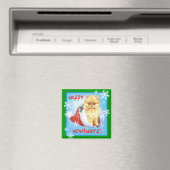 Happy Howliday Pomeranian Magneet (Insitu (Vaatwasser))