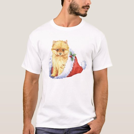 Happy Howliday Pomeranian T-shirt (Voorkant)