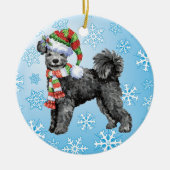 Happy Howliday Pumi Keramisch Ornament (Voorkant)