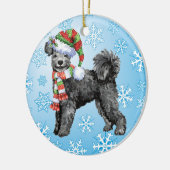 Happy Howliday Pumi Keramisch Ornament (Links)