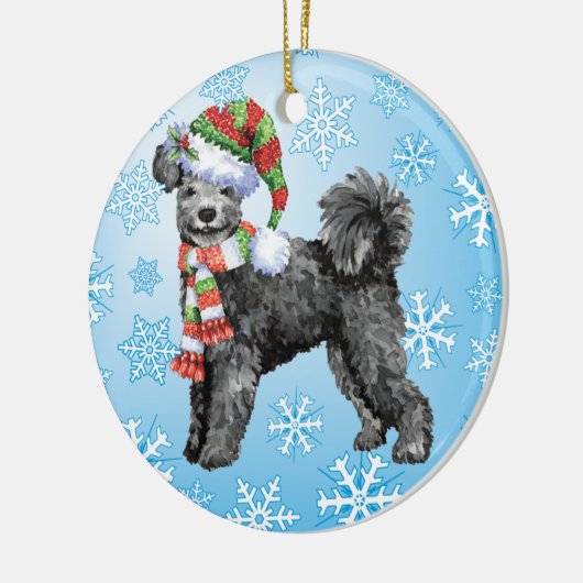 Happy Howliday Pumi Keramisch Ornament (Links)