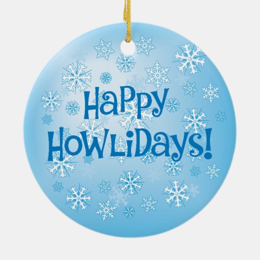 Happy Howliday Pumi Keramisch Ornament (Achterkant)