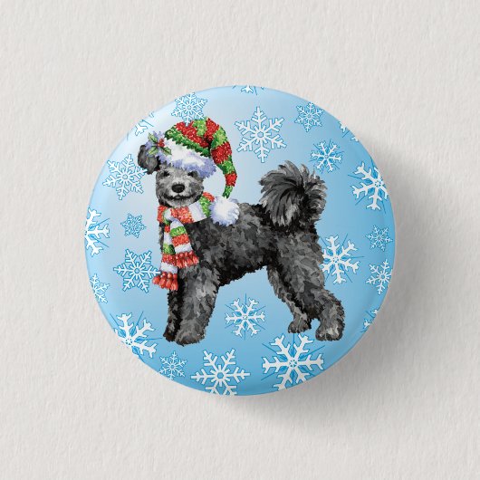 Happy Howliday Pumi Ronde Button 3,2 Cm (Voorkant)