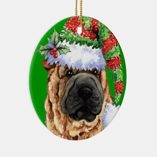 Happy Howliday Shar-Pei Keramisch Ornament (Rechts)