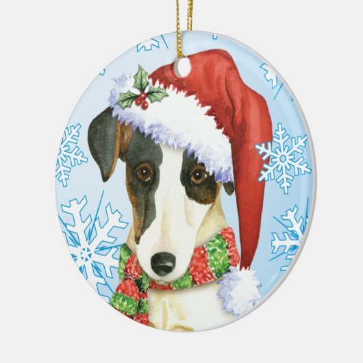 Happy Howliday Smooth Fox Terrier Keramisch Ornament (Links)