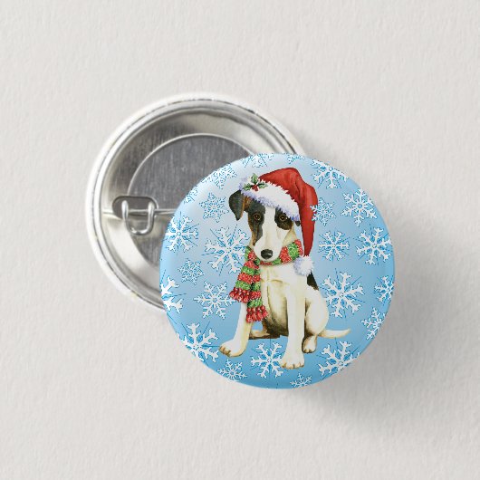 Happy Howliday Smooth Fox Terrier Ronde Button 3,2 Cm (Voorkant /achterkant)