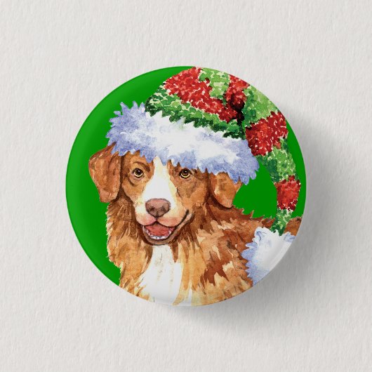 Happy Howliday Toller Ronde Button 3,2 Cm (Voorkant)