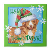 Happy Howliday Toller Tegeltje (Voorkant)