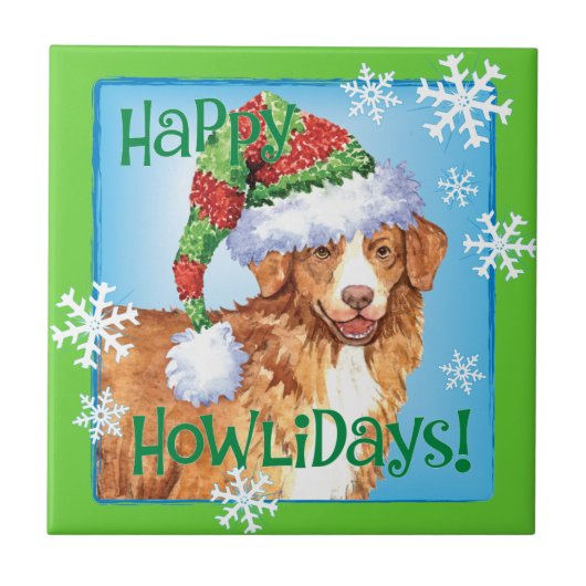 Happy Howliday Toller Tegeltje (Voorkant)