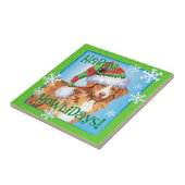 Happy Howliday Toller Tegeltje (Zijkant)