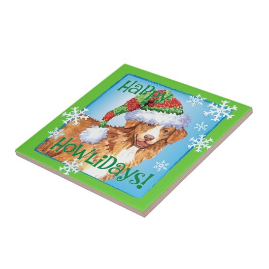 Happy Howliday Toller Tegeltje (Zijkant)