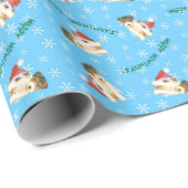 Happy Howliday Wire Fox Terrier Cadeaupapier (Rol Hoek)