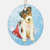 Happy Howliday Wire Fox Terrier Keramisch Ornament (Links)