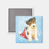 Happy Howliday Wire Fox Terrier Magneet (Voorkant / Achterkant)
