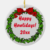 Happy Howlidays Aangepaste foto Keramisch Ornament (Achterkant)