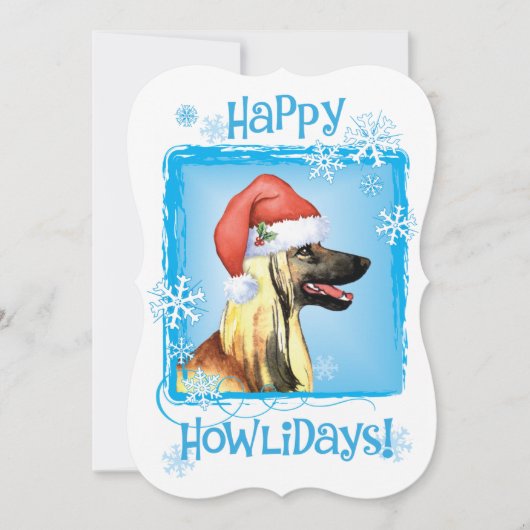 Happy Howlidays Afghaans Feestdagenkaart (Voorkant)