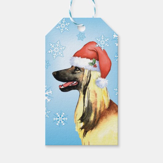 Happy Howlidays Afghan Hound Cadeaulabel (Voorkant)