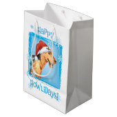 Happy Howlidays Airedale Medium Cadeauzakje (Achterkant Gekanteld)