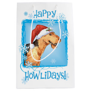 Happy Howlidays Airedale Medium Cadeauzakje
