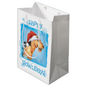 Happy Howlidays Airedale Medium Cadeauzakje (Voorkant Gekanteld)