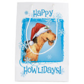 Happy Howlidays Airedale Medium Cadeauzakje (Achterkant)
