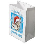 Happy Howlidays American Hairless Terrier Medium Cadeauzakje (Achterkant Gekanteld)