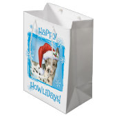 Happy Howlidays American Hairless Terrier Medium Cadeauzakje (Voorkant Gekanteld)
